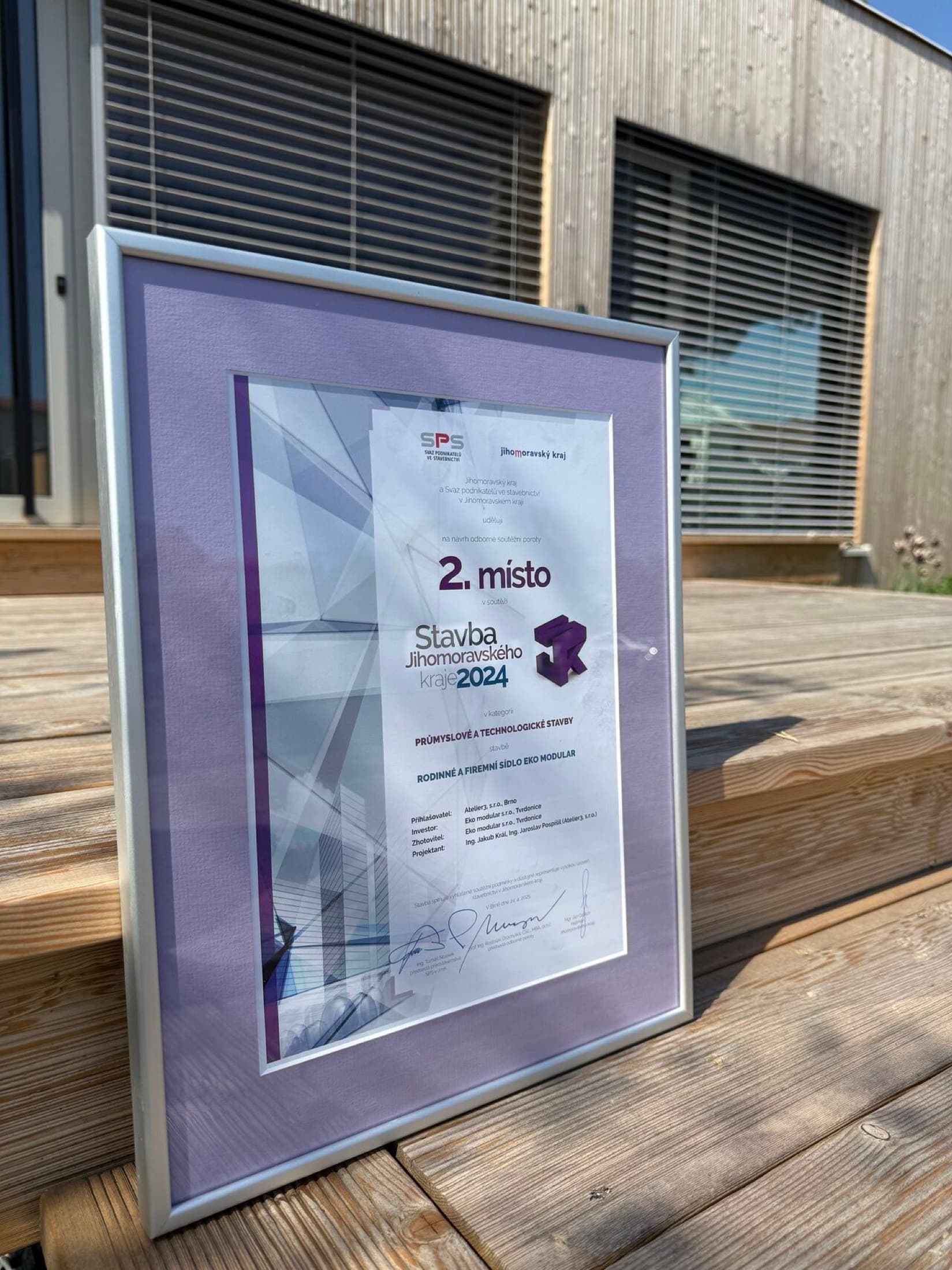 Ocenění Stavba Jihomoravského kraje 2024 pro projekt EKO MODULAR